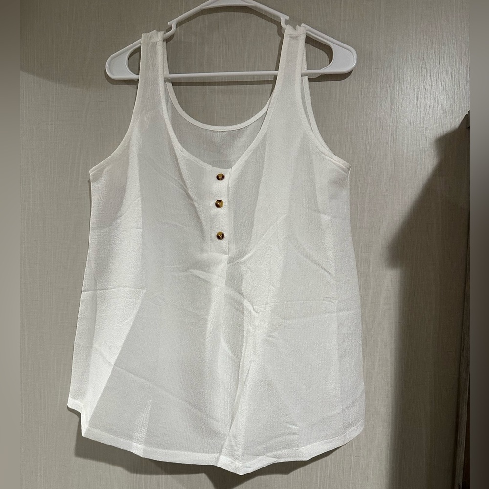 White scoop neck top